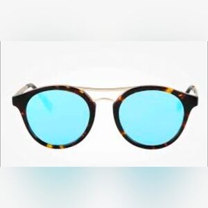 J Crew Women's E9316 Havana Sunglasses with Blue Mirror Lenses